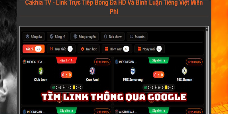 Tìm link vào thông qua phương tiện Google Tìm link vào thông qua phương tiện Google